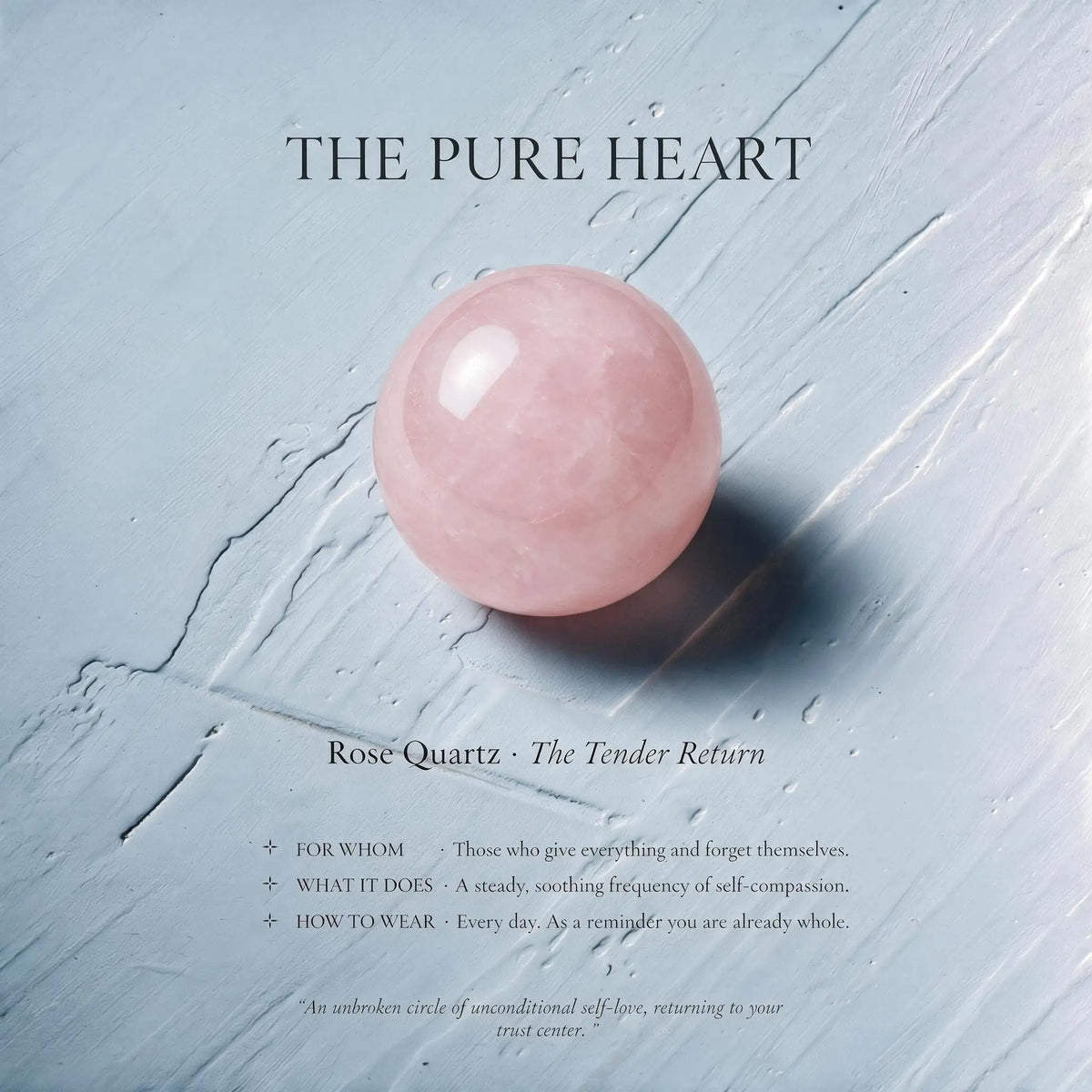 Rose quartz heart chakra bracelet for daily self-compassion and unconditional self-love intention by Ember Quiet.