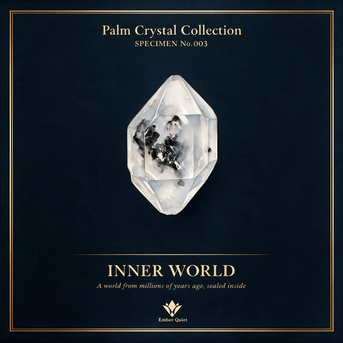 Pocket healing crystal with Inner World complex natural inclusions