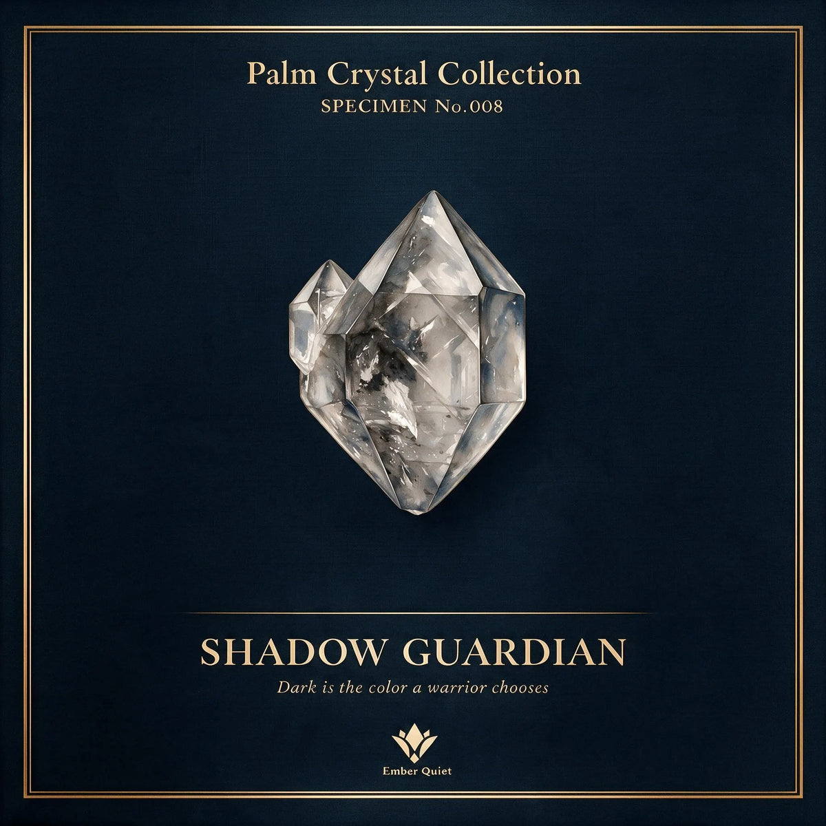 Pocket quartz crystal Shadow Guardian with dark grounding inclusions